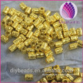 Thai silver tube beads 925 gold beads gold tube spacer beads for making bracelet